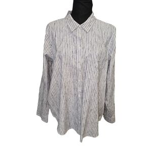 ⭐️Lucky Brand Blue White Buttoned Long Sleeve Shirt Sz L